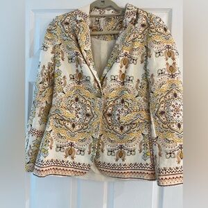 Magashoni linen paisley patterned blazer size medium
